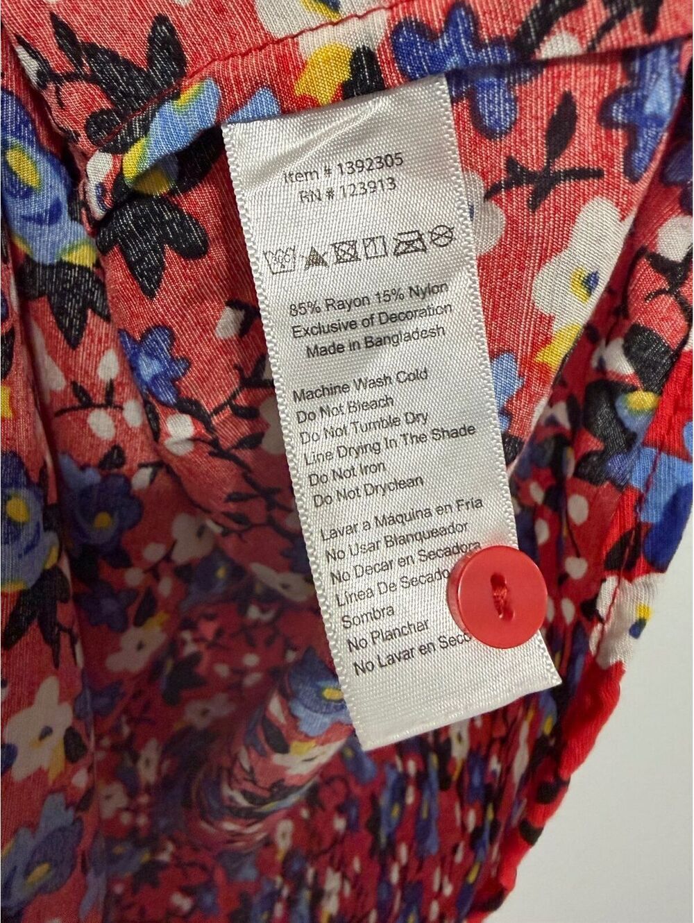 Jack’s Girlfriend Short Sleeve Button Up Collared Floral Shirt Women's Size XXL - Picture 7 of 7